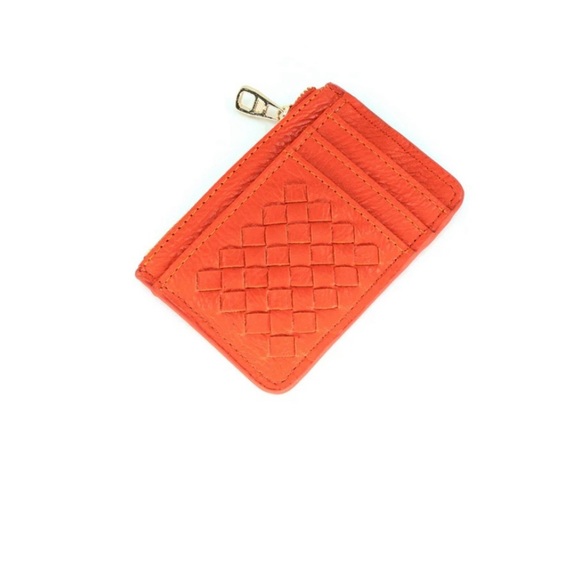 Orange Quilted Leather Card Holder - Picture 3 of 3